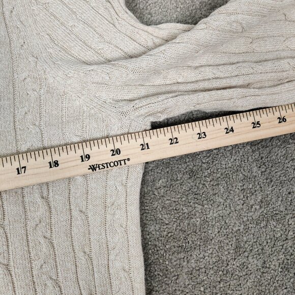 Tradition Country Collection Women's Sweater Size XL 18 Beige Cotton Cable Knit - Picture 6 of 7